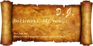 Dolinszki János névjegykártya