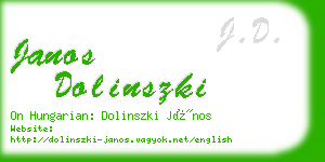 janos dolinszki business card